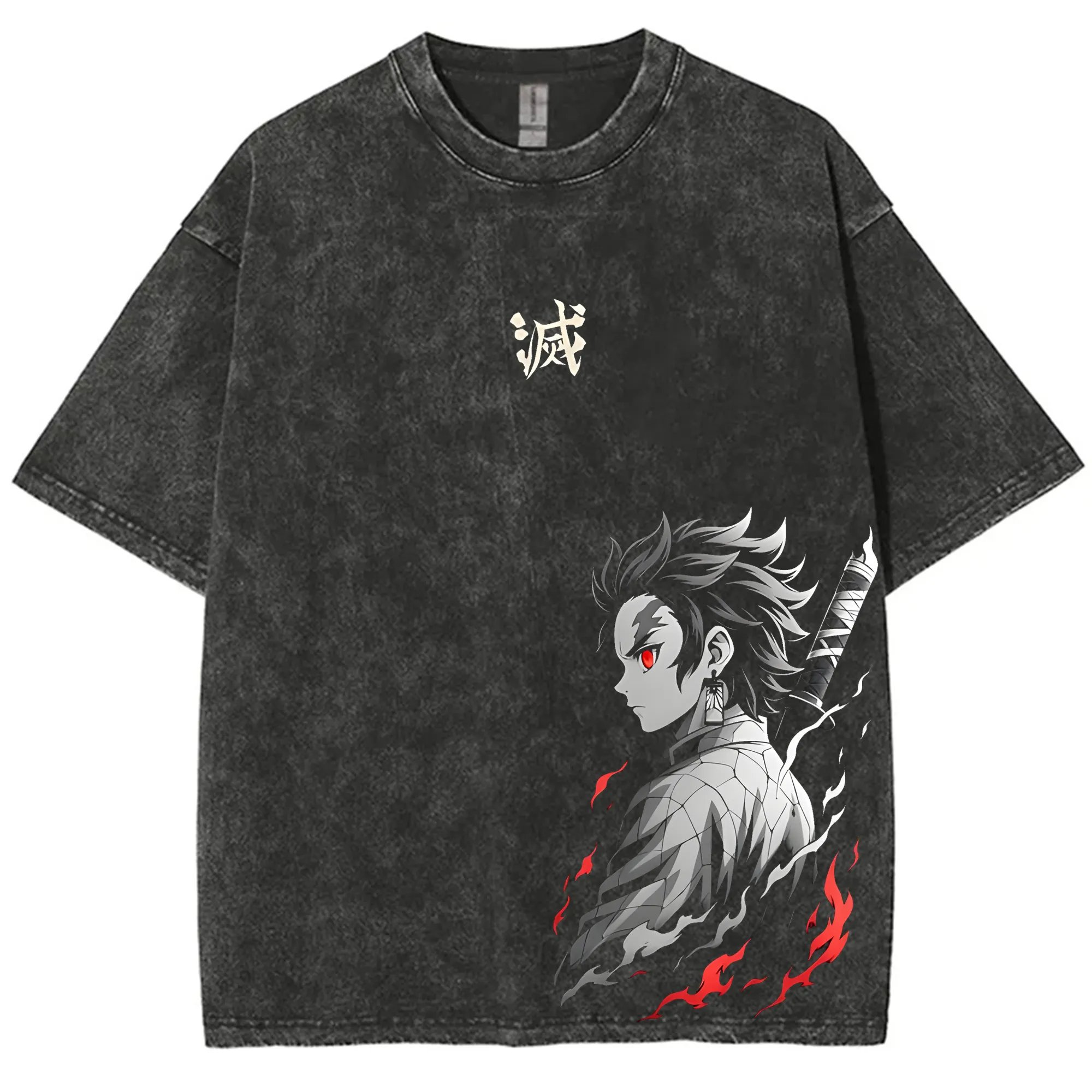 Street Fashion Magazine - Koszulka streetwear Demon Slayer vintage z