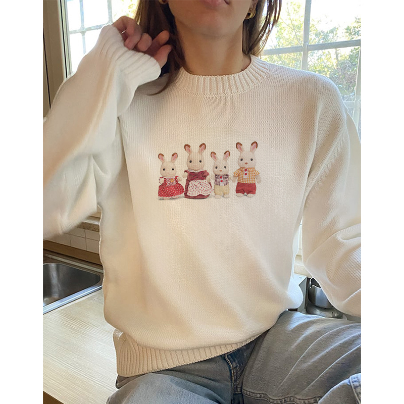 Korean Street Fashion Female - Wiosenne swetry New Sweet Street Gothic