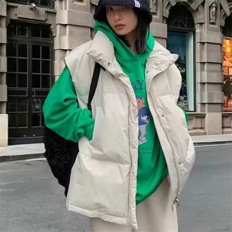 Puffer Vest Padded - Nowe koreańskie kurtki zimowe bez rękawów