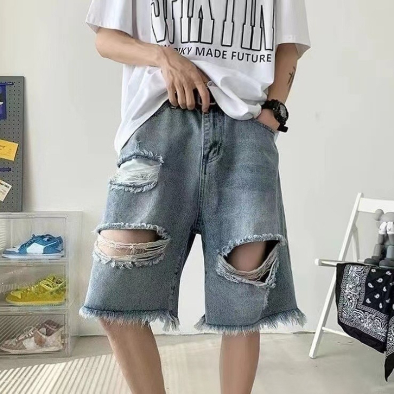 Letnie męskie szorty jeansowe  – Street Fashion Hong Kong recenzja i cena